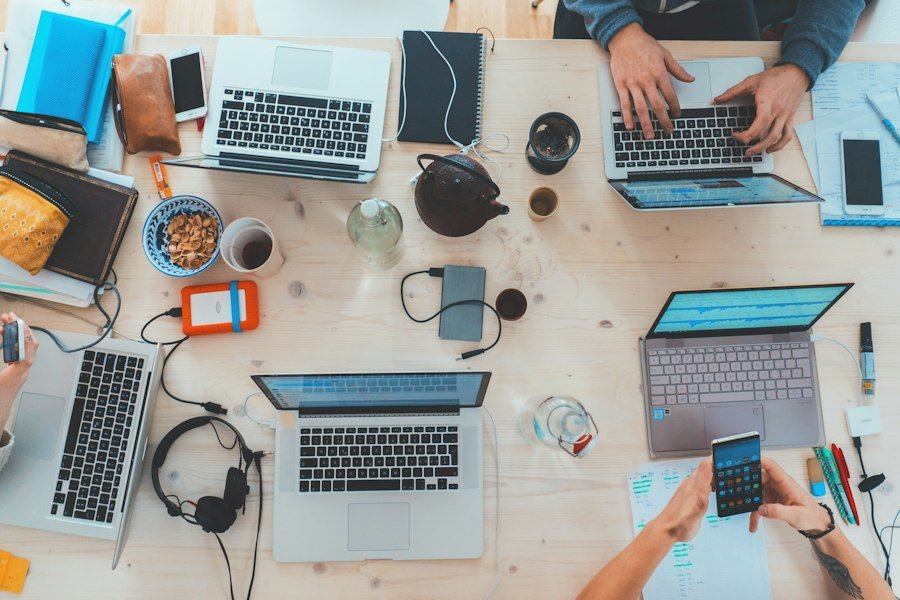 Developers collaborating on a software project